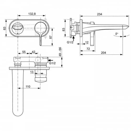 Купить Смеситель Ideal Standard Melange для умывальника A5591AA по низкой цене