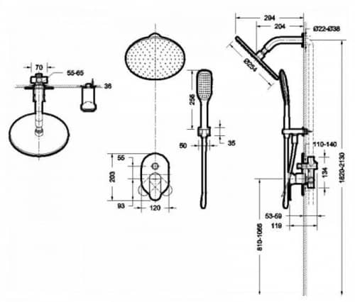 Душевой гарнитур Bravat Gina F865104C-A-ENG