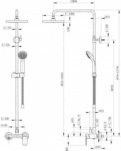 Душевой гарнитур Bravat Opal F9125183CP-A-RUS