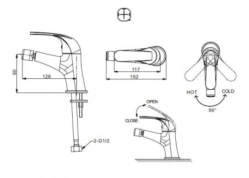 Купить Смеситель Bravat Fit F3135188CP-RUS для биде по низкой цене