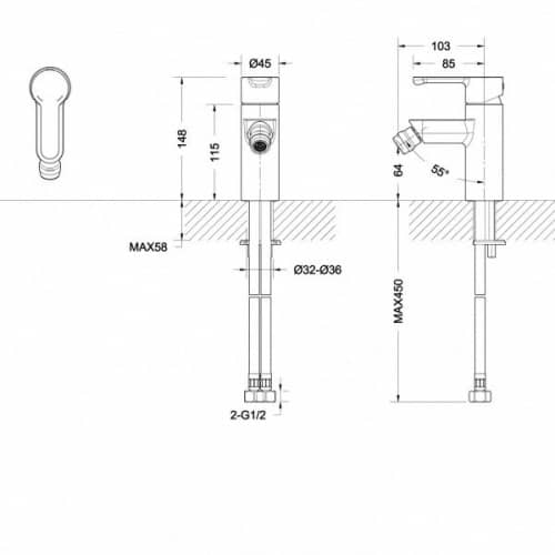 Купить Смеситель Bravat Stream F33783C для биде по низкой цене