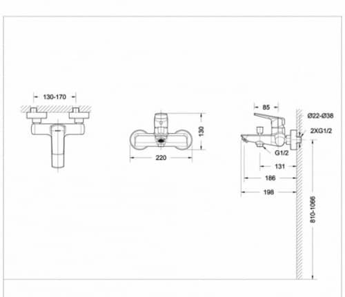 Купить Смеситель Bravat Real F6121179CP-01 для ванны по низкой цене