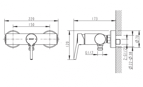 Смеситель для душа Bravat Palace F9172217CP-01-RUS