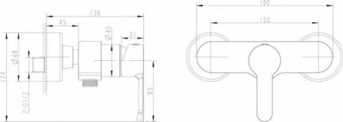 Смеситель для душа Bravat Stream F93783C-01A