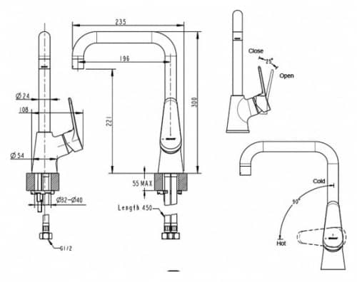 Купить Смеситель Bravat Eco F7111147C-1 для кухни по низкой цене