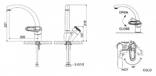 Купить Смеситель Bravat Loop F7124182CP-RUS для кухни по низкой цене