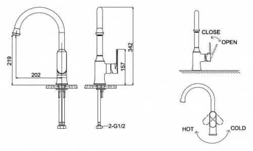 Купить Смеситель Bravat Opal F7124182CP-RUS для кухни по низкой цене