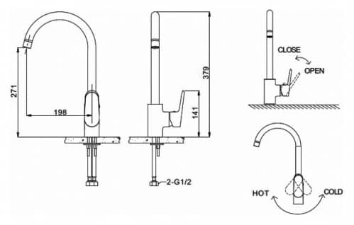 Купить Смеситель Bravat Pure F7105161C для кухни по низкой цене