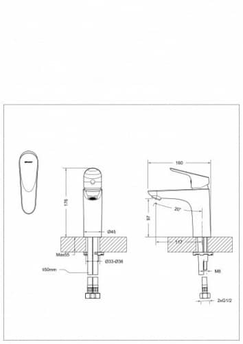 Купить Смеситель Bravat Drop F14898C-RUS для умывальника по низкой цене