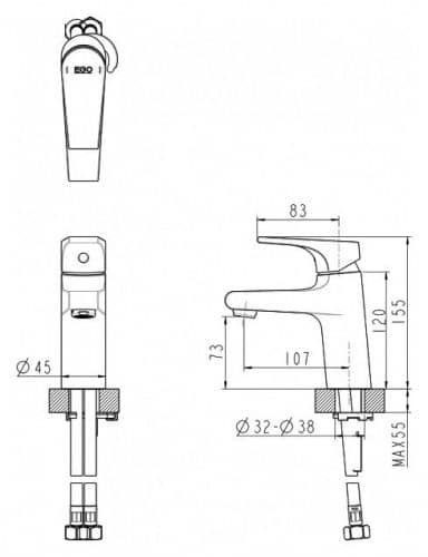 Купить Смеситель Bravat Vega F1119177CP для раковины по низкой цене