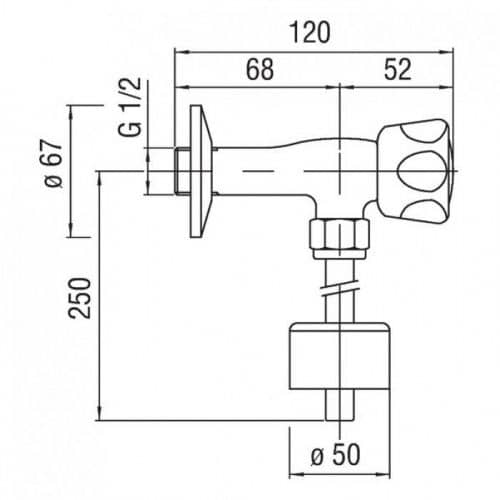 Купить Кран Nobili для писсуара AV00503CR по низкой цене
