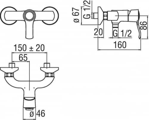 Купить Смеситель Nobili Sofi для ванны SI98110/1CR по низкой цене