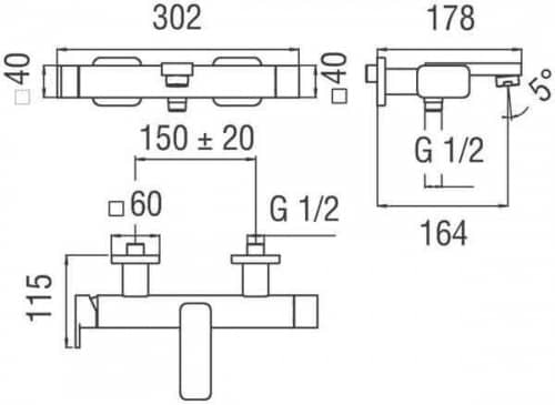 Купить Смеситель Nobili Loop для ванны LP90110/1CR по низкой цене