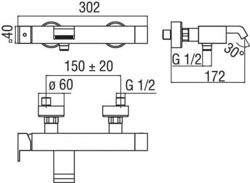 Купить Смеситель Nobili Ray для ванны RY00110/1CR по низкой цене