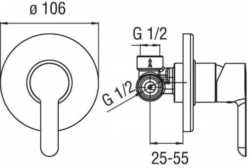 Смеситель для душа Nobili Abc AB87108CR