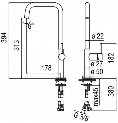 Купить Смеситель Nobili Acquerelli для кухни AQ93113CR по низкой цене