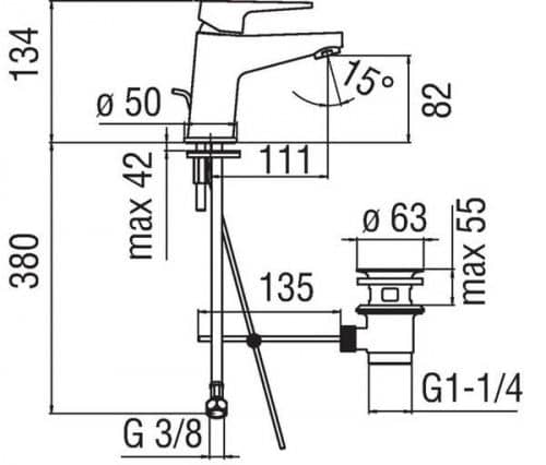 Купить Смеситель Nobili Nobi для раковины NB84118/1CR по низкой цене