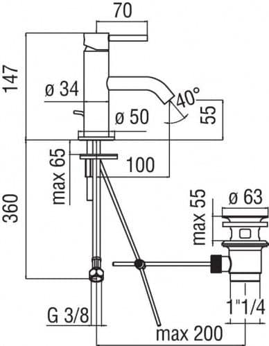 Купить Смеситель Nobili Acquerelli для раковины AQ93118/1CR по низкой цене