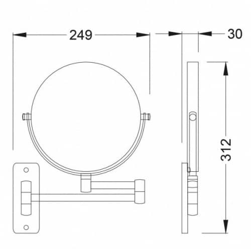 Купить Зеркало Timo Nelson 150076/00 chrome косметическое по низкой цене