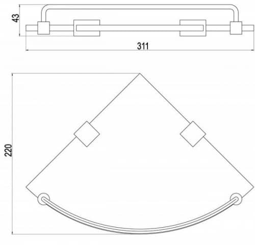 Купить Полка Timo Selene 10073/00 chrome стеклянная по низкой цене