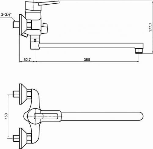 Купить Смеситель Timo Junior-Inox 1905Y-CR для ванны chrome по низкой цене