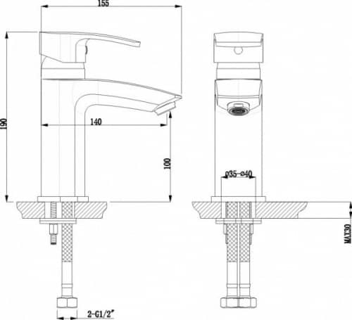 Купить Смеситель Timo Lotta-thermo 2601F для раковины chrome по низкой цене