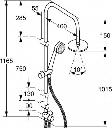Купить Стойка Kludi Zenta Dual Shower System 6609005-00 душевая по низкой цене