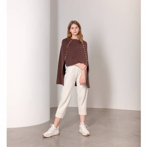 Купить Пончо Lara FF95113 кофе по низкой цене