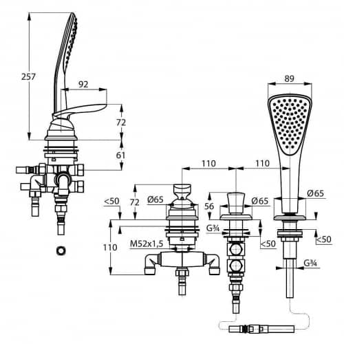 Купить Смеситель Kludi Balance 524480575 на борт ванны по низкой цене