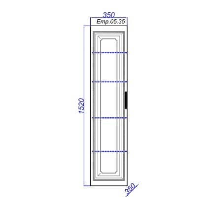 Купить Шкаф-пенал Aqwella 5 звезд Империя П35 подвесной белый 350х1520х350 мм по низкой цене