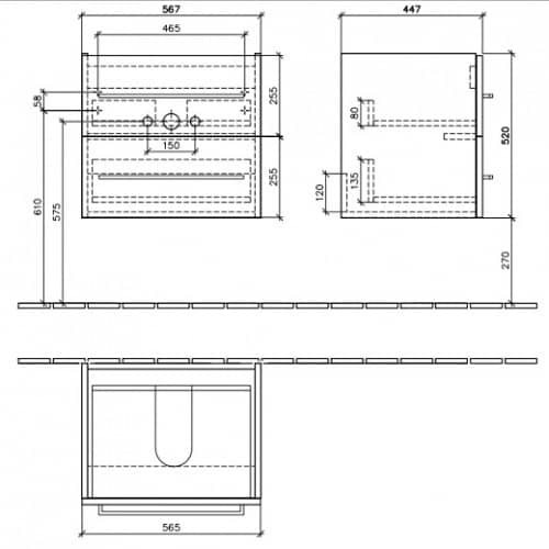 Купить Тумба Villeroy & Boch Avento A88900B2 Crystal Blue подвесная по низкой цене