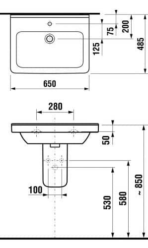 Купить Раковина Jika Cubito 104240001041 встраиваемая 650х485 мм по низкой цене