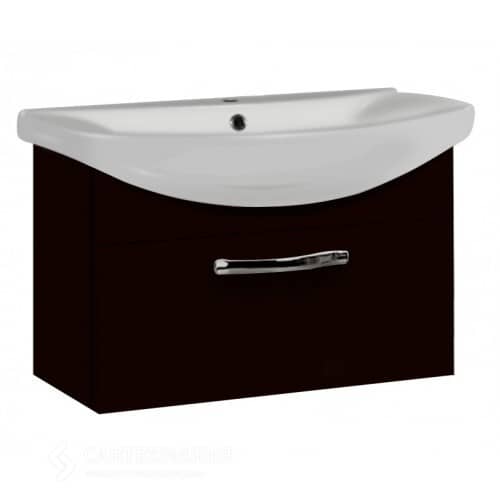 Купить Тумба Акватон Ария 80 под раковину 1A141701AA950 черный глянец по низкой цене