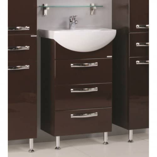 Купить Тумба Акватон Ария Н 50 под раковину 1A140201AA430 темно-коричневая по низкой цене