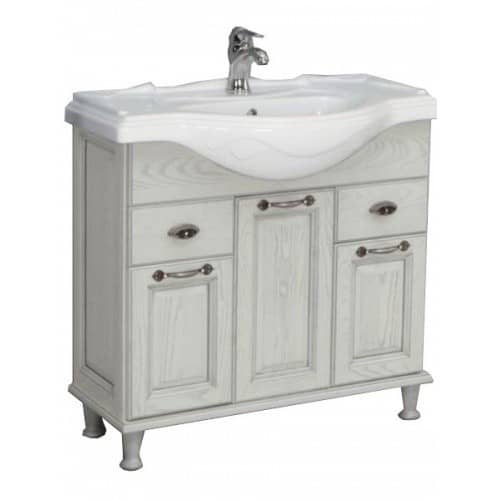 Купить Тумба Акватон Жерона 85 под раковину 1A158501GEM20 белое серебро по низкой цене