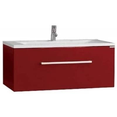 Купить Тумба Акватон Мадрид 100 М под раковину 1A126901MA940 бордо с ящиком по низкой цене