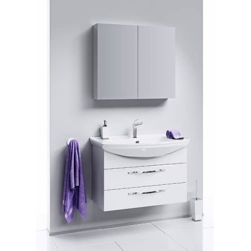 Купить Шкаф-зеркало Aqwella МС белый 804х700х150 мм по низкой цене