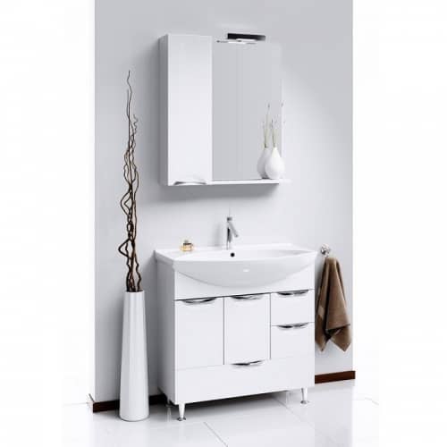 Купить Зеркало Aqwella Лайн 85 со шкафом 850x820х170 мм по низкой цене