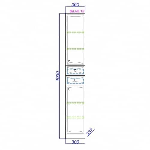 Купить Шкаф-пенал Aqwella Барселона П3 белый 300x1930x337 мм по низкой цене