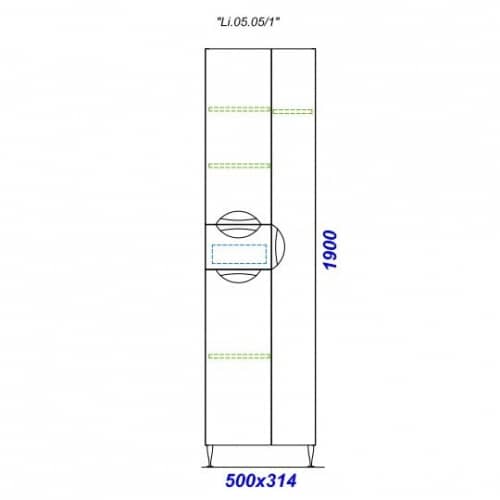 Купить Шкаф-пенал Aqwella Лайн П5/1 белый 500х1900х314 мм по низкой цене