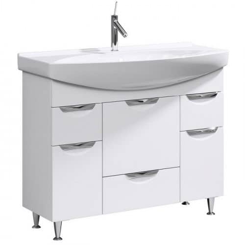 Купить Тумба Aqwella Лайн 105 под раковину белая 1000x810x330 мм по низкой цене