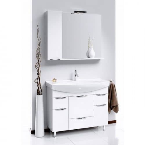 Купить Тумба Aqwella Лайн 105 под раковину белая 1000x810x330 мм по низкой цене