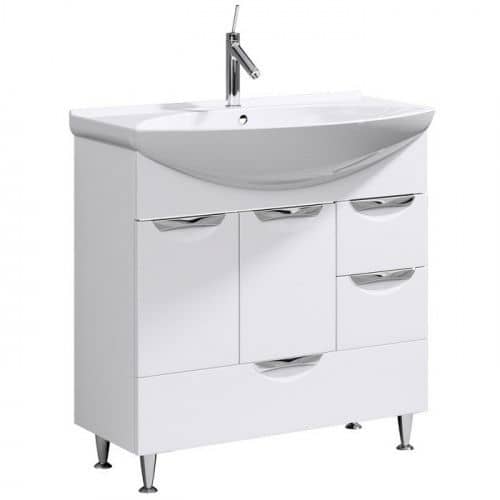 Купить Тумба Aqwella Лайн 85 под раковину белая 820x810х330 мм по низкой цене