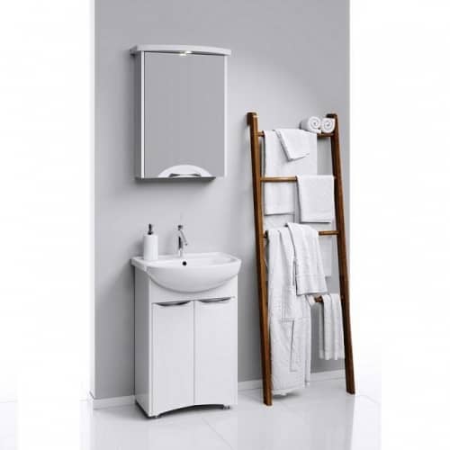 Купить Тумба Aqwella Ультра Люкс 55 под раковину белая 520x775х303 мм по низкой цене