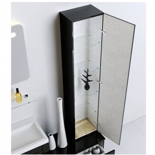 Купить Шкаф-пенал Aqwella 5 звезд Инфинити П35 подвесной черный 350х1520х350 мм по низкой цене