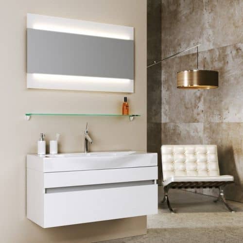 Купить Тумба Aqwella 5 звезд Бергамо 100 под раковину белая 1000х400х400 мм по низкой цене