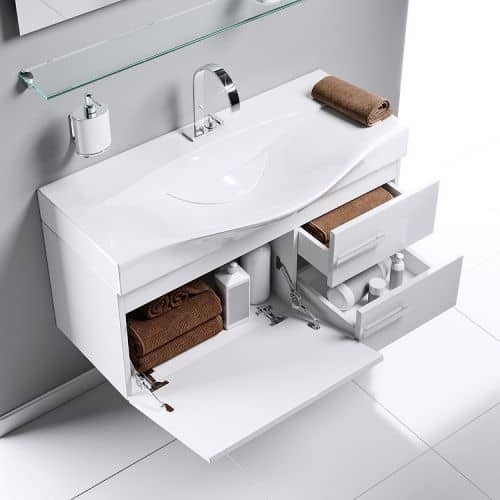 Купить Тумба Aqwella Европа 100 под раковину белая 1000х400х400 мм по низкой цене