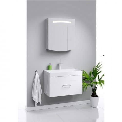 Купить Шкаф-зеркало Aqwella Темпо 70 белый 600х680х170 мм по низкой цене