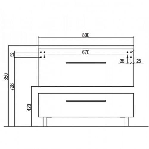 Купить Комод Акватон Мадрид 80 М белый 1A131903MA010 по низкой цене