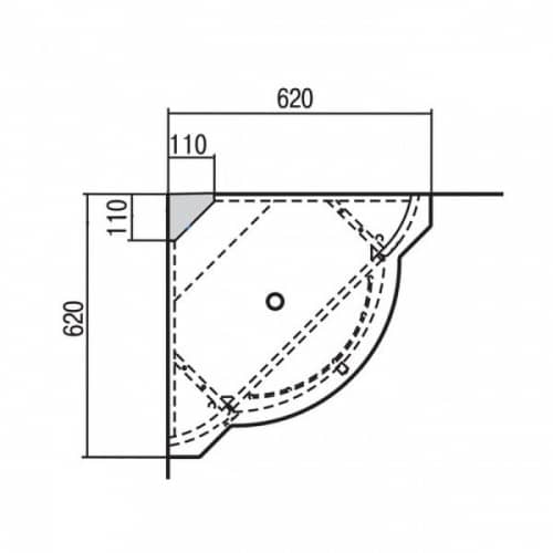 Купить Тумба Акватон Альтаир 62 под раковину 1A042601AR010 угловая белая по низкой цене